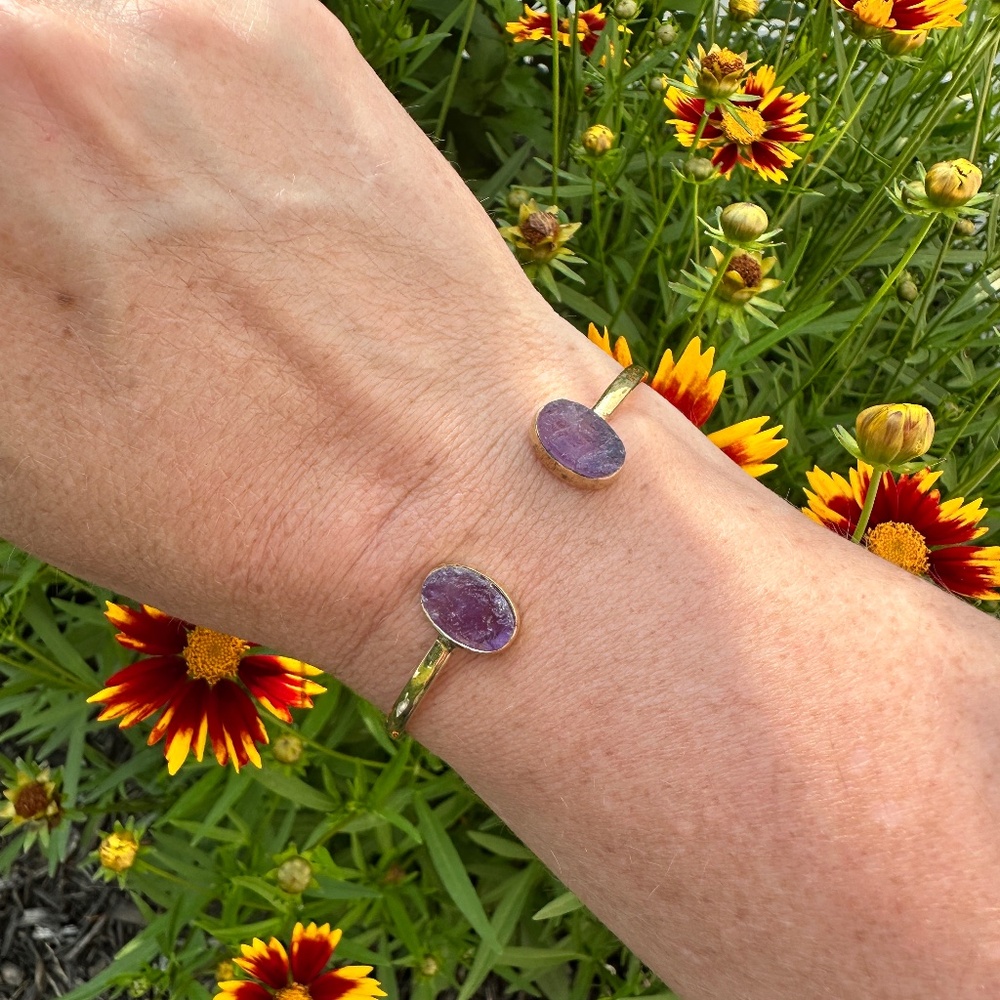 New! Rough Amethyst Cuff Bracelet